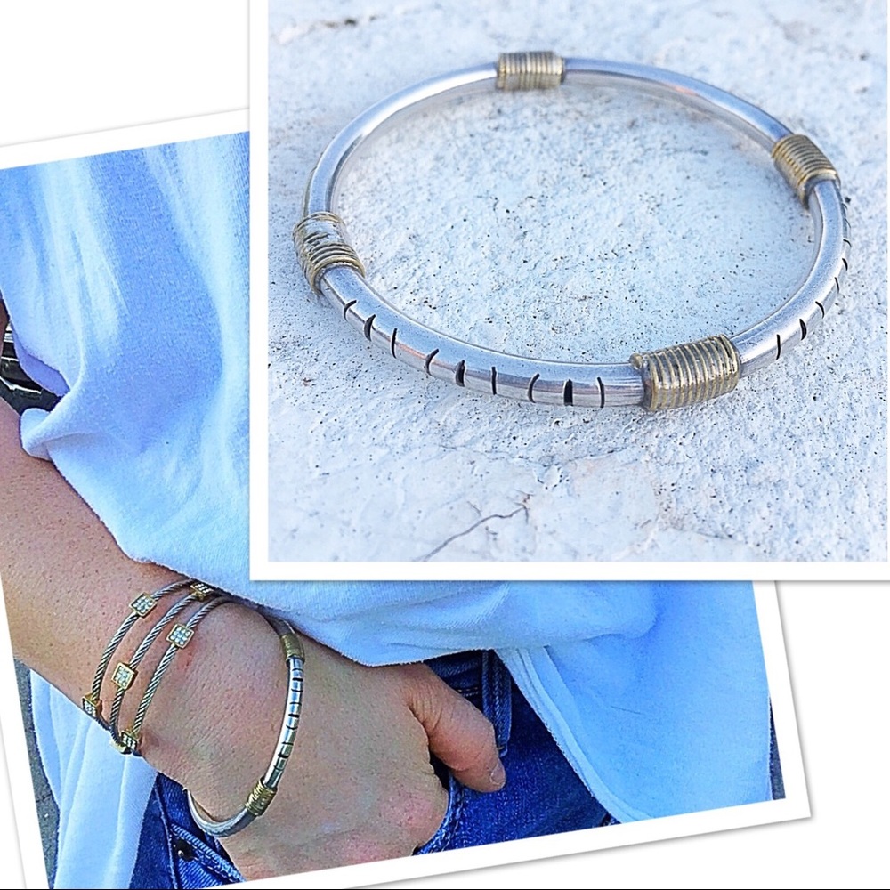 Sterling Silver Taxco Stacking Bangle - image 1